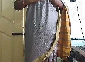 Desi indian tamil telugu kannada malayalam hindi horny cheating spliced vanitha wearing ancient impulse saree showing big boobs and shaved pussy press hard boobs press nip ill feeling pussy reviling