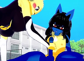 Pokemon Hentai Floccose Yiff 3D - Lucario x Pikachu hard sex - Japanese asian manga anime game porn enlivenment