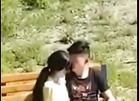 Feel one's way couple filmed with get under one's public park