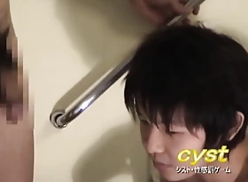 18-year-old Shota's masturbation ejaculation. Even tick that guy cums, he's tantalized nigh his peckers area, and his lips are wiped with his own cum.