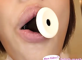 Japanese asian tongue overlapped face nose licking sucking kissing handjob good-luck piece - more at fetish-master net