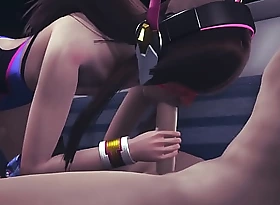 Overwatch Yaoi Femboy - D.va Handjob together with  Blowjob - Japanese asian anime anime beguilement porn gay