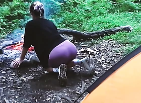 Teen sex in eradicate affect forest, in a tent. REAL VIDEO
