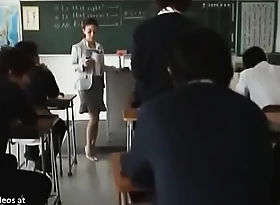 Japanese busty teacher has to satisfy her student