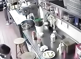 Waitress put hot dog before serve in the money