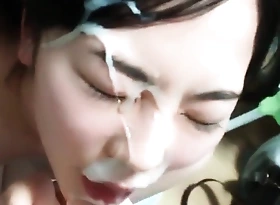 Cute japanese make obsolete gets a renowned facial cumshot