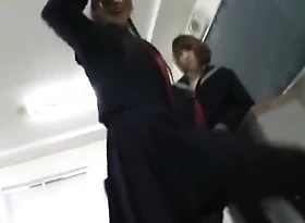 Boots yakata Femdom Japanese School girls dominate plus bully kicking