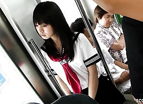 Public Gangbang in Tutor - Asian Teen get Fucked by many age-old Guys