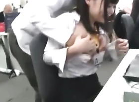 Horny Japanese whore Aya Eikura, Risa Sanada down Finest Public, Office JAV video
