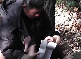 A woods outdoors fast Asian sex of sky pilot and his girlfriend