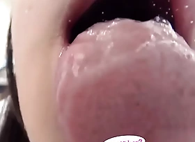 Japanese Asian Tongue Spit Face Nose Licking Sucking Giving a kiss Handjob Good-luck piece - More readily obtainable fetish-master porn video