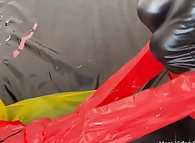 [fx-tube snag ] Raincoat frogtie bondage added to play