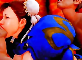 Chun li trying her best to adjust the best fan service, Itchy for home less !!
