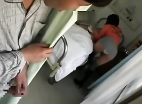 Japanese girl Great White Father during hospital telephone call groped across curtain