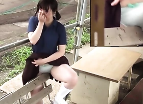 Japanese girl humping on the tavern